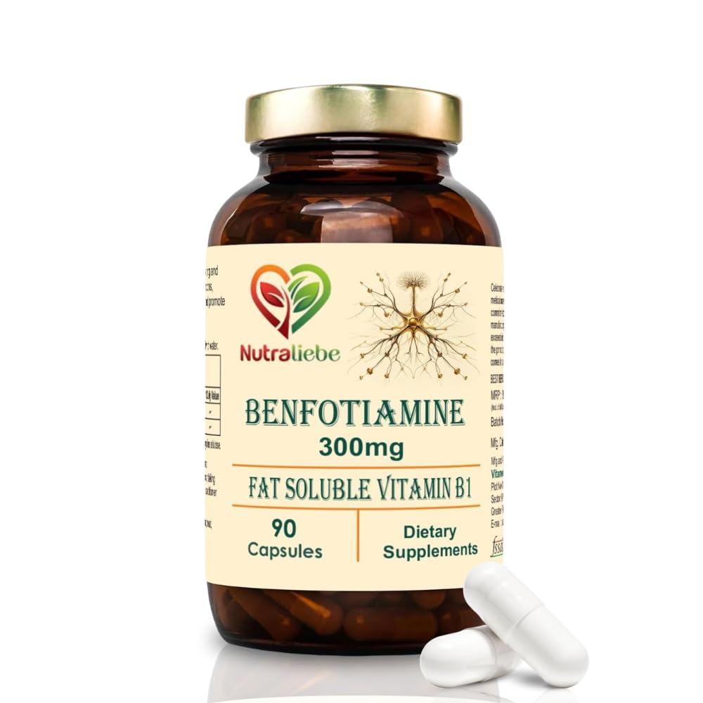 Benfotiamine 300mg - Fat Soluble Vitamin B1 for Nerve Health Support, 90 Capsules