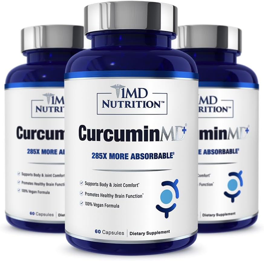 1MD Voeding CurcuminMD Plus - Kurkuma Curcumin met Boswellia Serrata - 285x Meer Absorbeerbare .. Gezamenlijke Stiffness, Muscle Recovery en Mood Support 