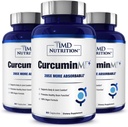 1MD Nutrition CurcuminMD Plus - Turmeric Curcumin with Boswellia Serrata - 285x More Absorbable | Joint Stiffness, Muscle Recovery, and Mood Support | 180 Capsules (3-Pack)