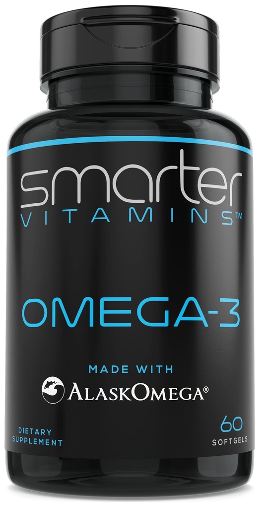 SlimmereVitaminen Omega 3 Visolie, aardbeiensmaak, Burpless, Smaakloos, 2000mg, DHA EPA Drievoudige sterkte, gemaakt met AlaskOmega®
