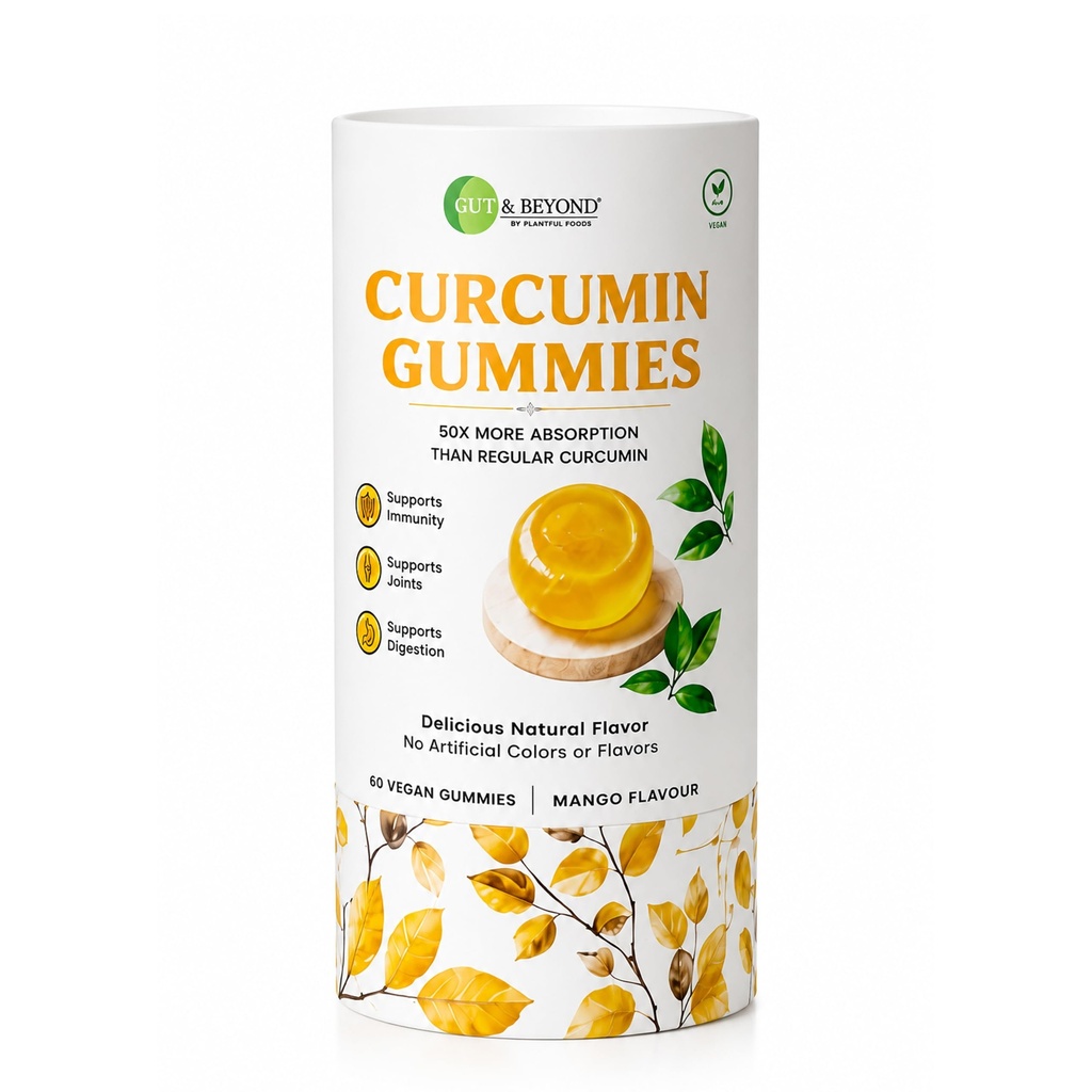 Gut and Beyond Turmeric Curcumin Gummies 60 Count | 95% Curcuminoids for Maximum Bioavailability | Anti-Inflammatory Support | Joint, Liver, Skin and Brain Health | Mango Flavour