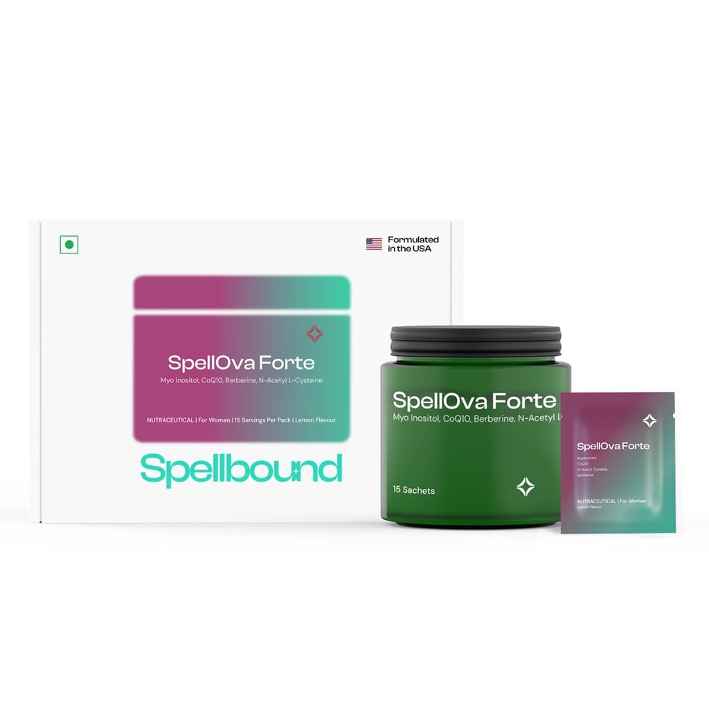 Spellbound SpellOva Forte Myo-Inositol helps Ovulation & Insulin Resistance | D-Chiro Inositol, Berberine, CoQ10 & NAC Supplement for Fertility Support | High-Absorption PCOS Support Formulated in USA