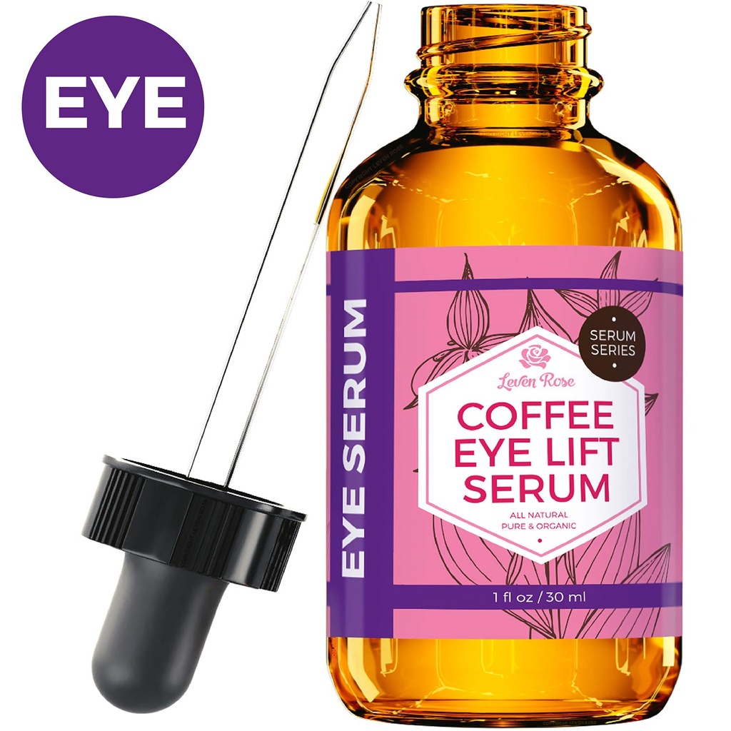 Leven Rose Koffieolie Cafeïne Serum voor Ogen 1 oz - Anti-aging Biologische Onder Oog Serum voor Puffy Bags Onder Ogen
