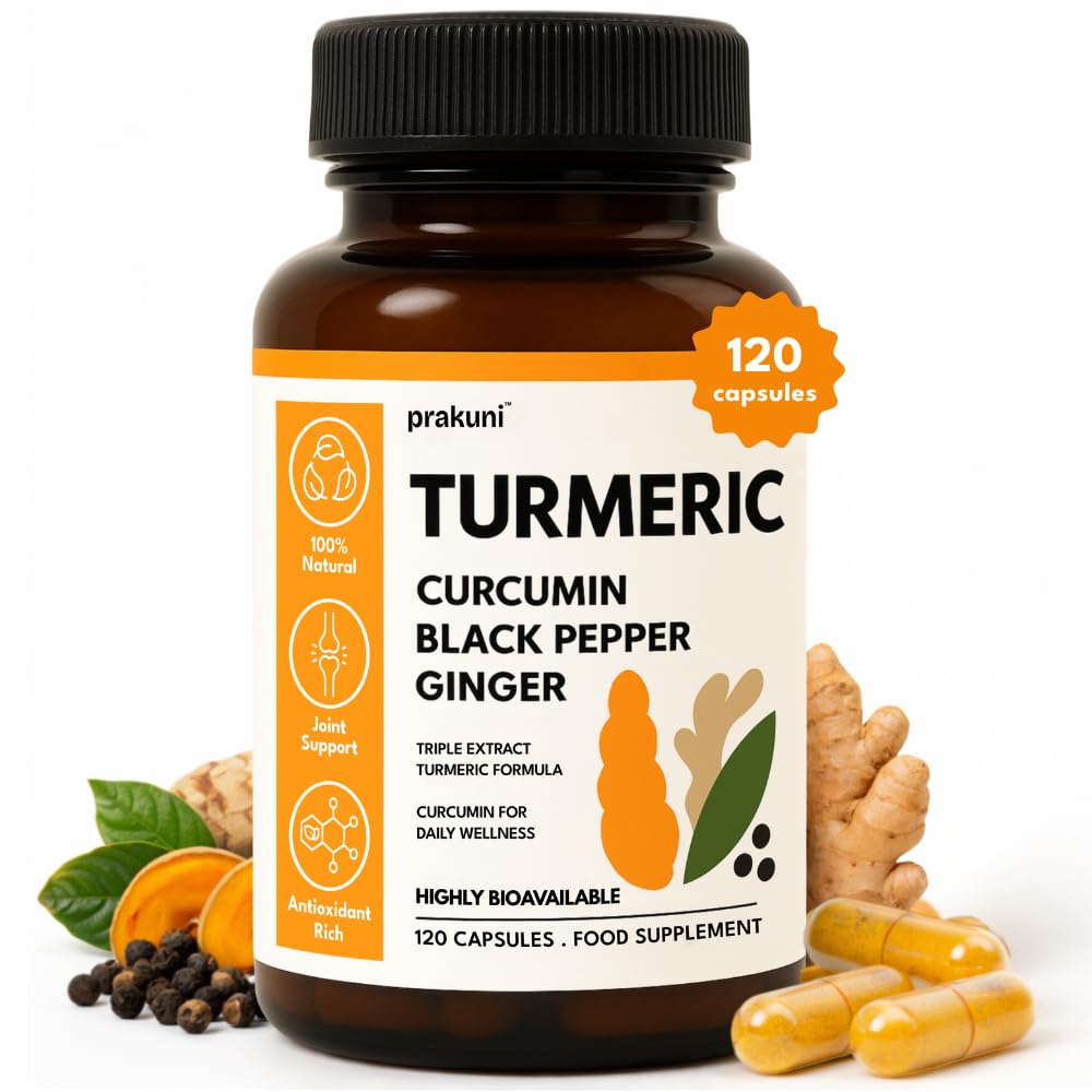 Turmeric Curcumin Capsules with Piperine (Black Pepper) & Ginger Root Extract | 95% Curcuminoids from Curcuma Longa | Anti-Inflammatory Joint Support Supplement for Men & Women | High Absorption Formula | Immunity & Antioxidant Support | 100% Natural