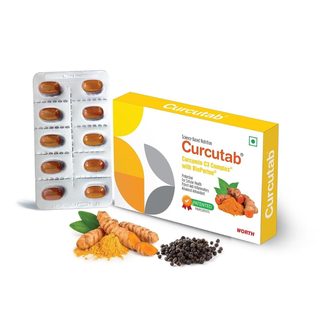 Curcumin C3 Complex Capsules with Piperine (BioPerine) | Multivitamin Supplement for Men , Women & Adults | Patented Formula – 475mg Curcumin & Black Pepper | Fights Inflammation, Relieves Joint Pain | 1x10 Tablets (Pack of 1)