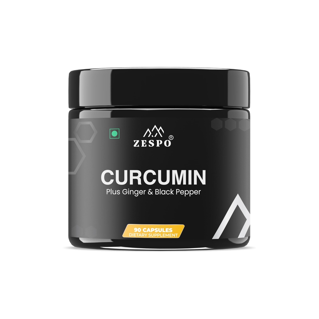 Zespo Curcumin 1000mg Supplement with Ginger & Black Pepper, 90 Capsules