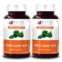 Bliss Welness Alpha Lipoic Acid | Natural & Pure R Type ALA | Universal Antioxidant Liver Health Energy Booster Blood Sugar Management Supplement (Pack of 2 (120 Tablets))