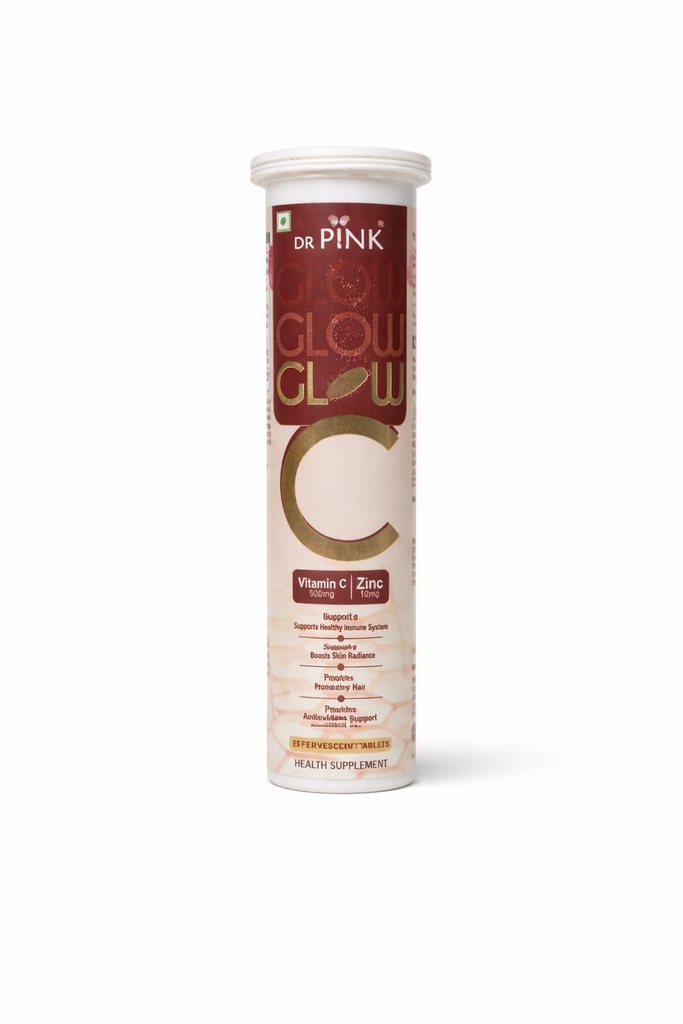 Dr Pink Glow C Tablets, Daily Nutritional Supplement with Vitamin C and Zinc