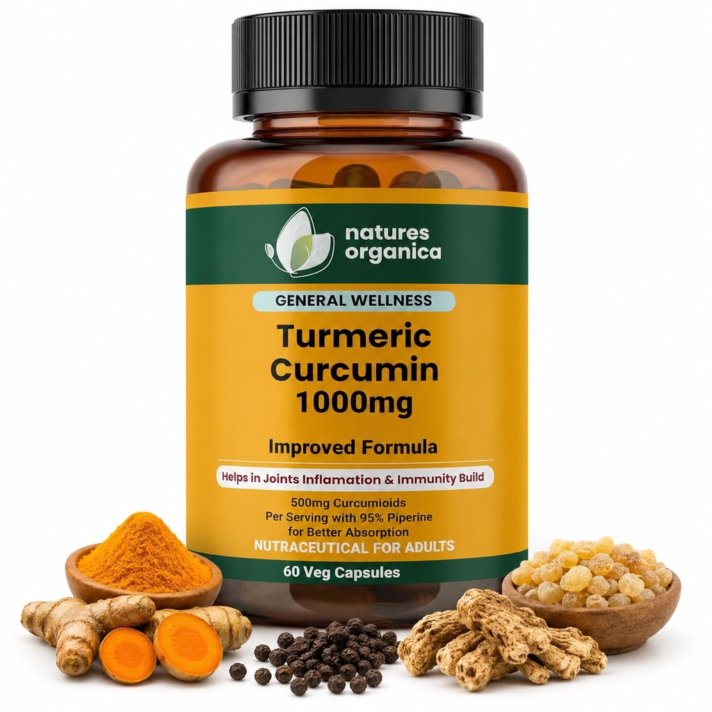 Turmeric Curcumin for Joint Support | 60 Capsules | Piperine & 95% Curcuminoids | Anti Inflammatory Supplement