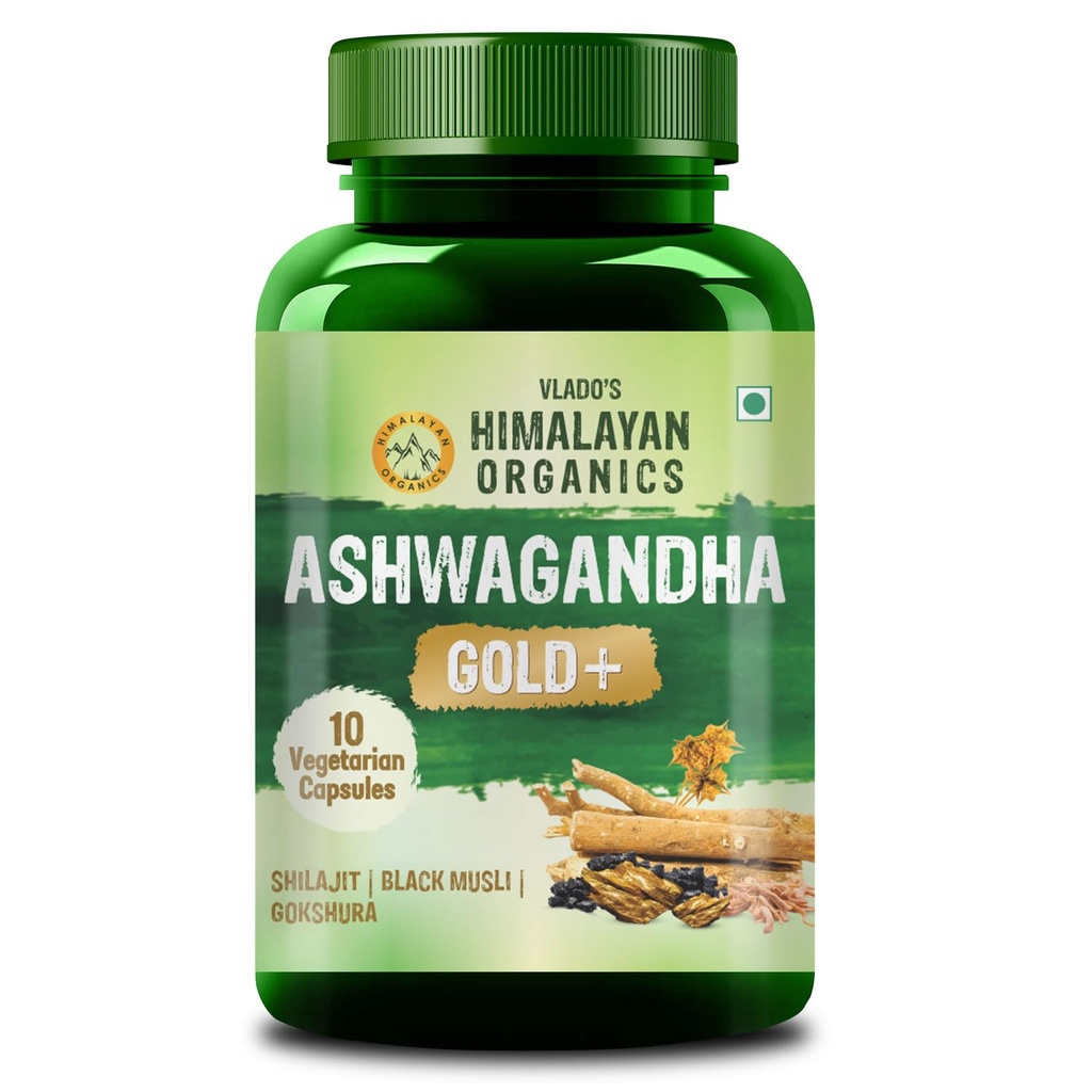 Vlado's Himalayan Organics Ashwagandha Gold Plus - 10 Veg Capsules