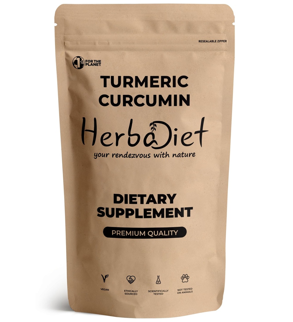 Herbadiet Turmeric Curcumin 95% Curcuminoids|50 Gram|Pure Turmeric Root Extract Powder|Tumeric Curcuma Longa,Rich In Antioxidants