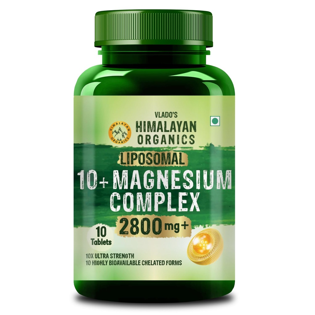 Vlado's Himalayan Organics Plant Based Magnesium Supplement 1360mg - 10 Veg Tablets