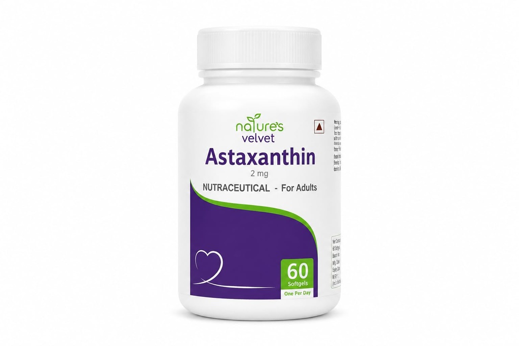 Nature's Velvet Astaxanthin 2mg 60 Softgels Pack of 1
