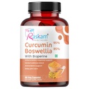 Curcumin 95%, Boswellia 85%, 510mg Capsules with Bioperine | 60 Veg Capsules | Super Antioxidant, Improves Metabolism, Fights Inflammation | 60 veg capsules