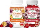 Lunakai Vitamine E en Biotin Gummies Bundle - 3000 mcg Gummies voor volwassenen Energie Ondersteuning en Bone Health - Vitaminen voor haar, huid en jeugdige verschijning