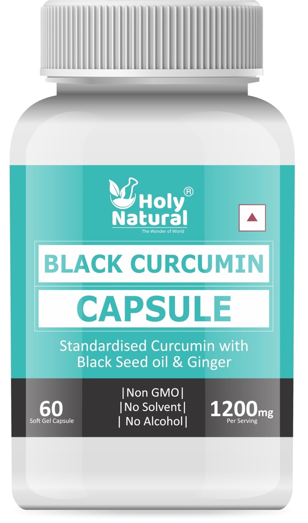 Holy Natural Black Curcumin Capsule (60 cap) | Dietary Supplement, Promote Immunity Activity, Support Joint & muscles Pain | Overall Health for Men & Women.