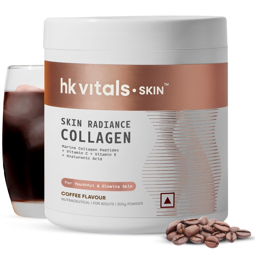 hk vitals Skin Radiance Marine Collagen Supplement Powder, Coffee, 200g