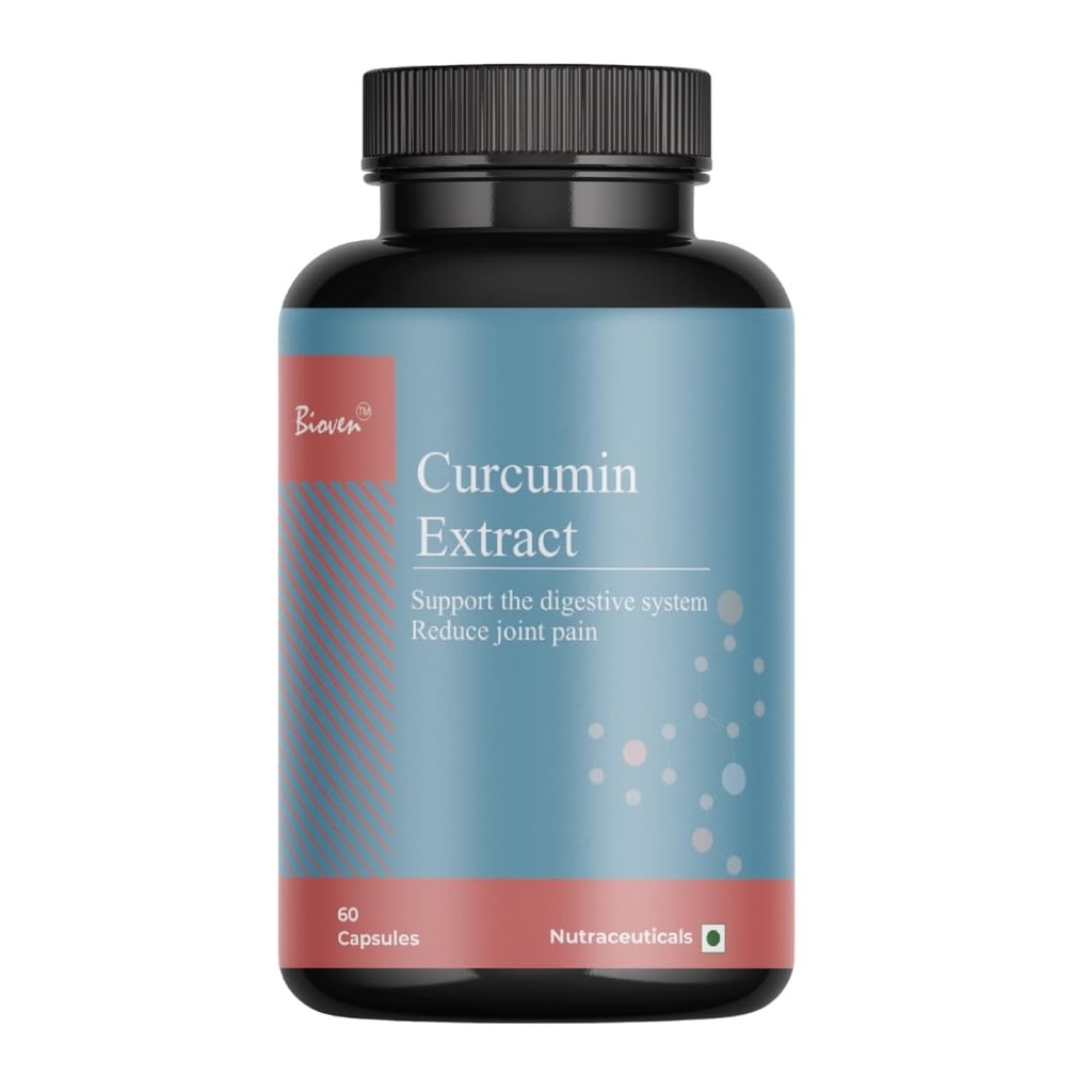 Curcumin Extract | Reliefs Joint & Bone Pain | Supports the Digestive System and Boost Immunity | Pack Of 60 Capsules