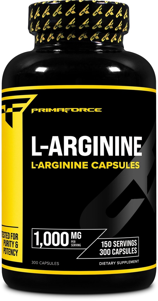 Primaforce L-Arginine (300 capsules, 150 porties / 1.000 mg L-Arginine per portie)