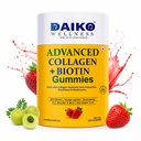 Daiko Collagen Gummies with Glutathione, Biotin & Vitamin C Brightens Skin, Reduces Hair Fall & Strengthens Hair and Nails | Sugar Free Strawberry – 30 Gummies for Men & Women