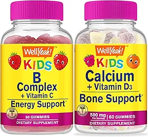 Wel Yeah B Complex Kids + Calcium + Vitamine D3 Kids, Gummies Bundle - Grote Proeverij, Vitamine Supplement, Glutenvrij, GGO vrij, Kauwbare Gummy