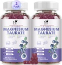 2 Pack Magnesium Supplement - Magnesium Taurate Magnesium Glycinate Gummies met Magnesium aspartaat, Malate, Kauwbare Magnesium Complex voor Slaap, Spier, en Heart Health Ondersteuning