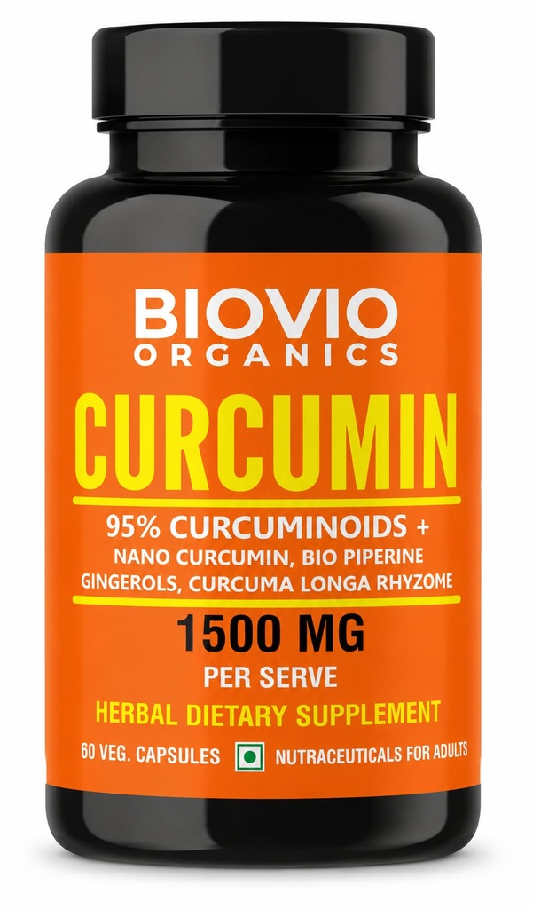 Biovio Curcumin Capsules with BioPiPerine & Gingerols, 60 Capsules