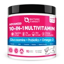 NATURE TARGET Hondenvitaminen Poeder, Probiotica & Digestieve Enzymen voor Gut Health, Glucosamine & Chondroitin & Omega 3, Complete Supplement voor zelfgemaakte hondenvoeding, Gezamenlijke & Huid en Immuun Ondersteuning