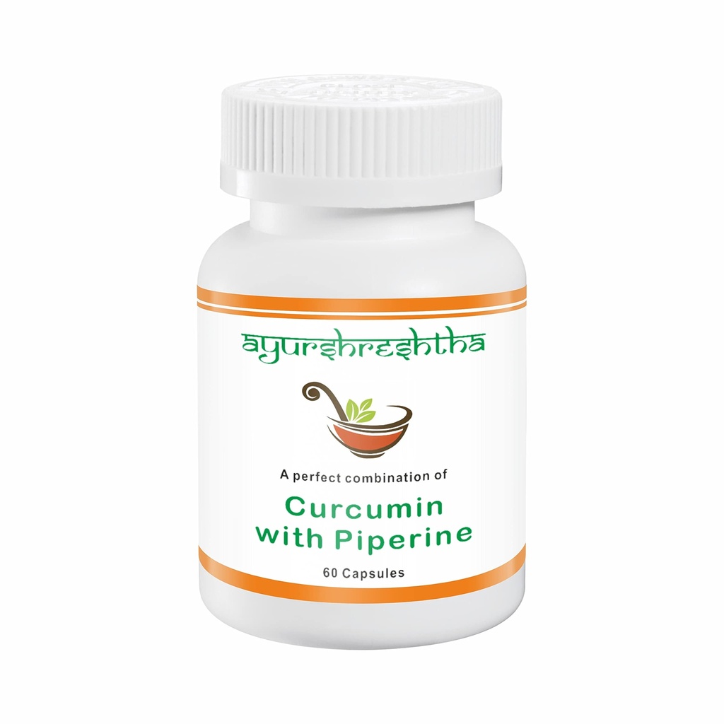 Curcumin (95%) Extract with Piperine(5%) Organic Turmeric Veg Capsules 60 tab Non-GMO & Gluten Free (Pack of 1)