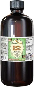 Kava Kava (Piper Methysticum) Glycérite, extrait liquide sans alcool séché à la racine (marque : HerbalTerra, fièrement fabriqué aux États-Unis) 32 fl.oz (0.95 l)