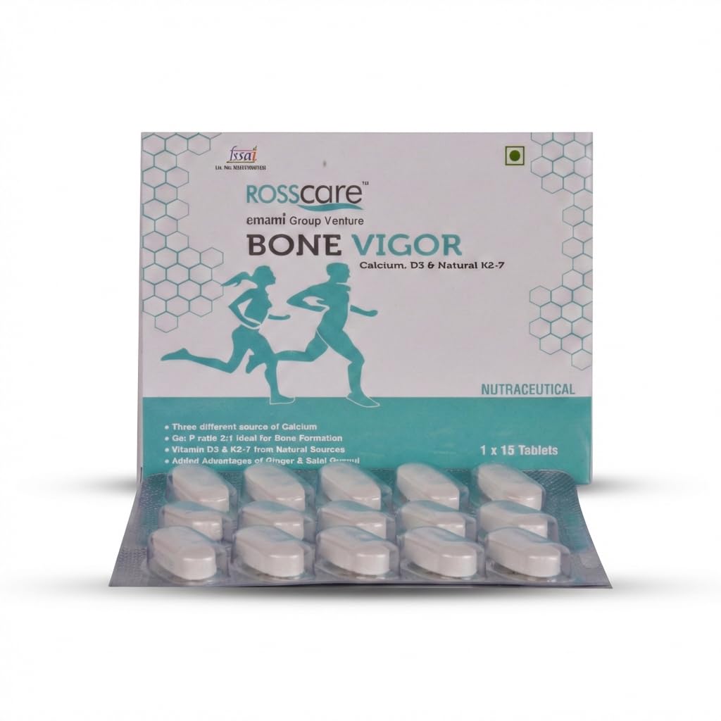 Bone Vigor Tablets 15 Tablets | Calcium, Vitamin D3 & Minerals Supplement for Strong Bones & Joints