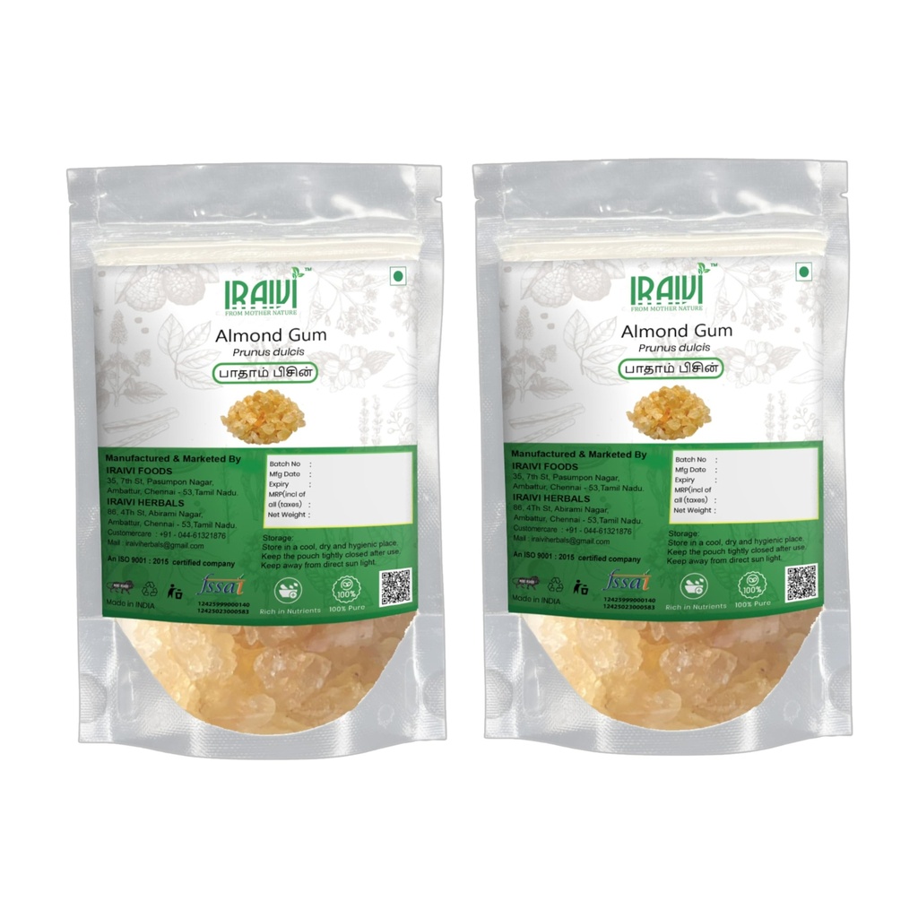RAIVI Premium Badam Pisin-200g | Almond Gum | Gond Katira| Natural Plant-Based Collagen | Cooling & Rejuvenating Edible Resin | Rich in Fiber | Supports Skin Glow & Digestion