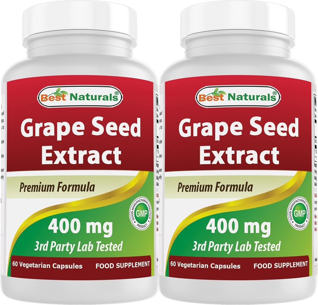 Meilleur extrait de graines de raisin naturel 400 mg 120 vcaps (120 Nombre (paquet de 2))