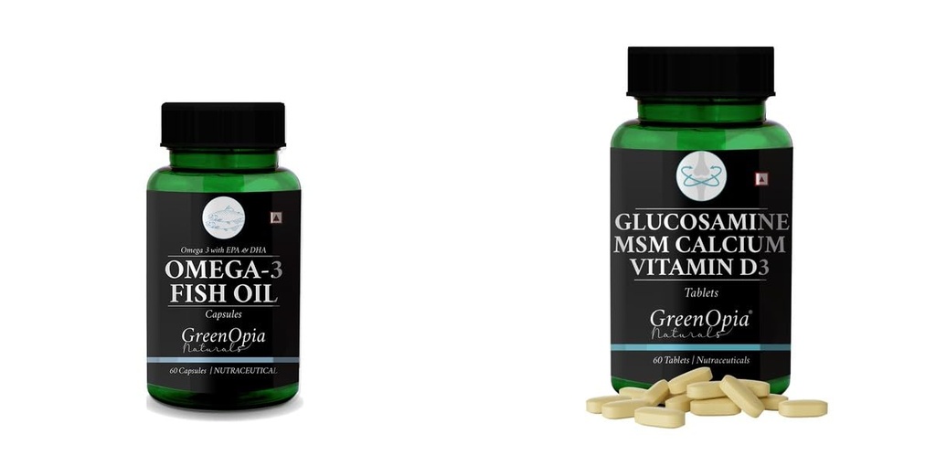Fish Oil Glucosamine Msm Tablets Wellness Daily Vitality |60 CAPSULES