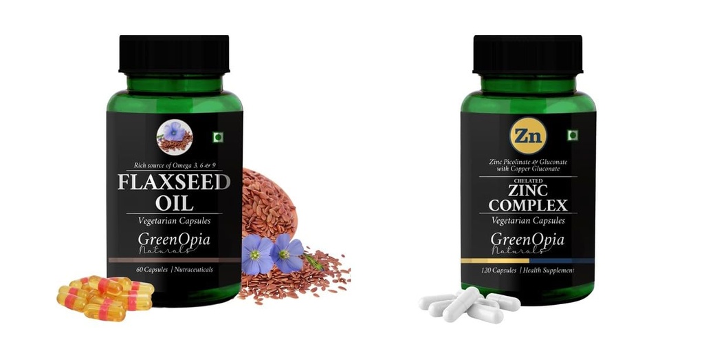 Flax Seed Oil Zinc Complex Wellness Daily Vitality |60 CAPSULES