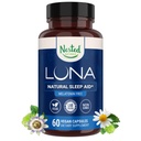 Nested Naturals Luna Slaapsupplement, Melatonine Gratis, Niet-Habit vormen Herbal Slaapsupplement, Volwassen Bedtijd Ondersteuning, Help Slapen w / Kamille, Valeriaan, L-Theanine, 60 Vegan Capsules