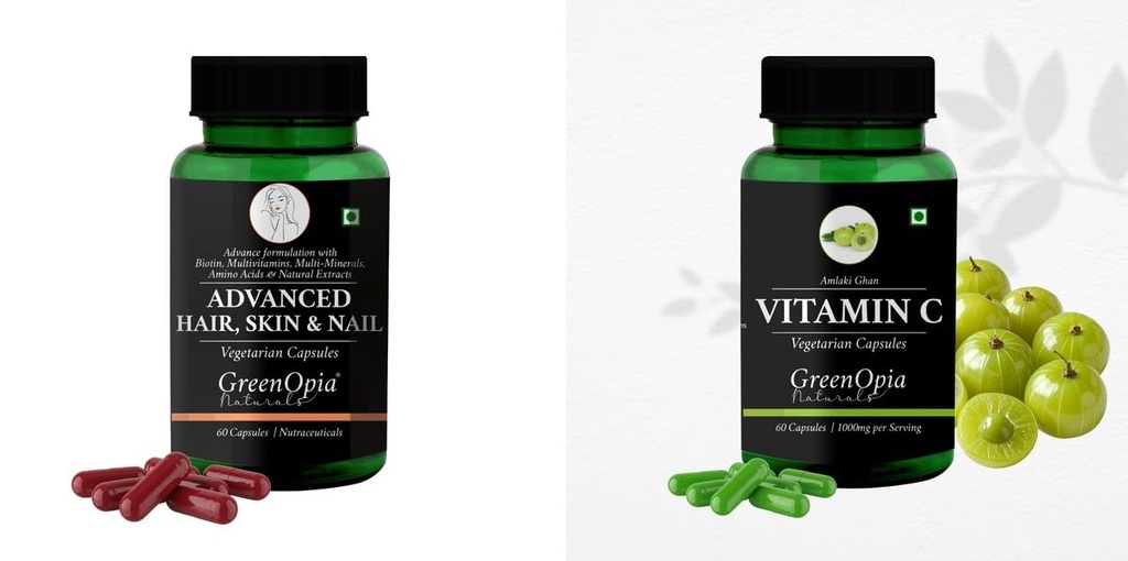 Advanced HSN (Hair, Skin Nails) Vitamin C Wellness Daily Vitality |60 CAPSULES