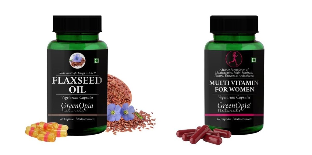 Flax Seed Oil Multivitamins For Women Wellness Daily Vitality |60 CAPSULES