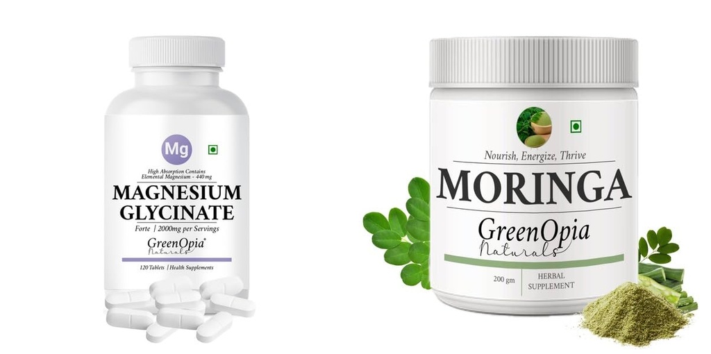 Magnesium Glycinate Forte Tablets Moringa Oleifera Powder Wellness Daily Vitality |60 CAPSULES