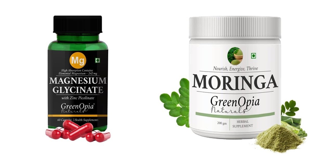 Magnesium Glycinate Zinc Moringa Oleifera Powder Wellness Daily Vitality |60 CAPSULES