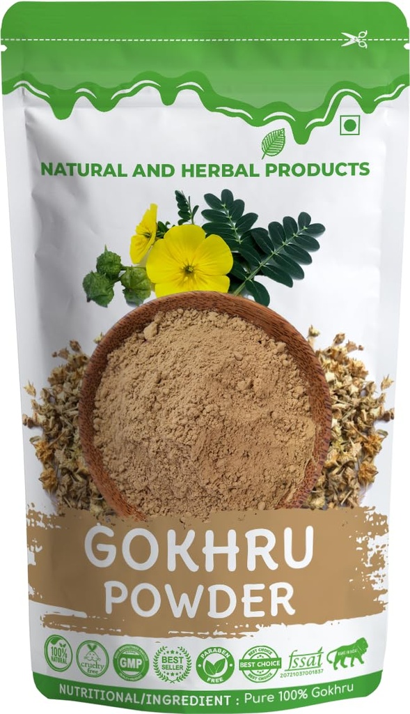 Gokharu Powder for Eating | Tribulus Terrestris | Pure Gokharu Churan For Drinking, Hair, Face (Skin), Diabetes, Herbal Powder