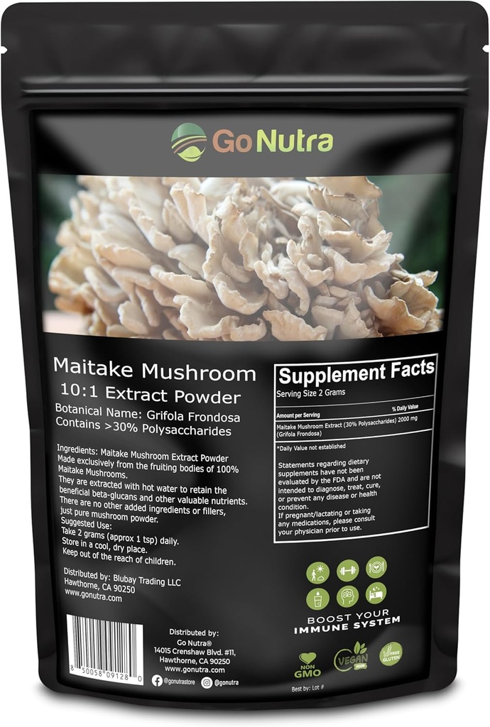 Go Nutra Maitake Mushroom Extract Poeder 8 oz 