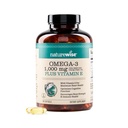 NatureWise Extra-sterke Omega 3 Visoliesupplement - 1000mg per portie - 600 EPA & 400 DHA en vitamine E - Ondersteuning voor hart- en hersenengezondheid - Citroensmaak, GGO-vrij - 180 Softgels[3-maandvoorraad]