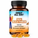 Sea Buckthorn Oil Softgels 1000MG | Omega-7 Fatty Acids | 60 Softgels | Dietary Supplement | Supports Healthy Skin, Hair & Nails for Men & Women | 30 Days Servings