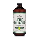 Doubles suppléments de bois Collagène liquide - 2500mg de collagène bovin hydrolysé (type 1, 3 et gazonné) - 32 portions - pour les femmes et les hommes - 30 mcg de biotine - Farine de poire sans sucre