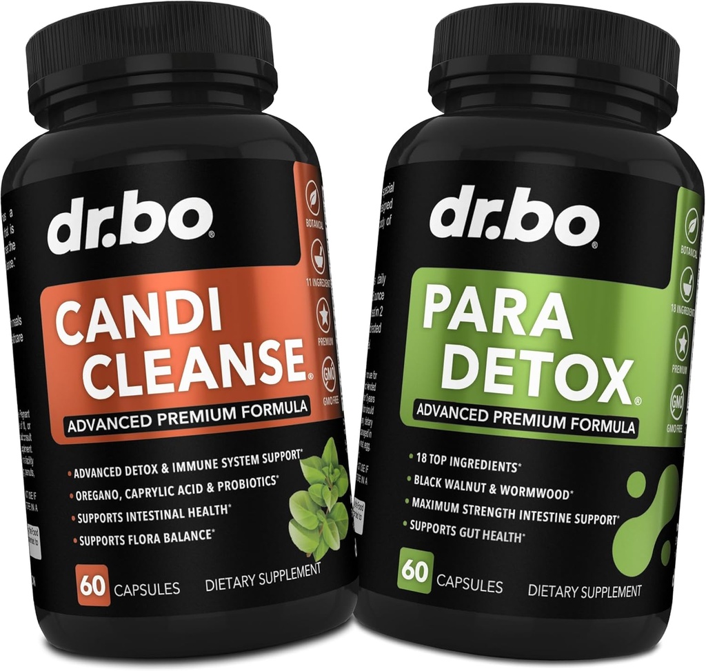 Candi Cleanse & Intestine Detox Support Supplement Pillen - Extra sterkte Probiotische Cleanser met Intestinal Flora Gut Ondersteuning - Natuurlijke Orale Kruiden Oregano, Caprylzuur, Wormwood & Black Walnut
