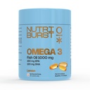 Nutriburst Single Strength Omega-3 Fish Oil Capsules 1000mg | High Strength Softgels for Men and Women | 180mg EPA and 120mg DHA | Omega3 Supplement for Heart, Brain, Skin & Joint Support | 30 Softgels (1-Month Pack) (30 count (Pack of 1))