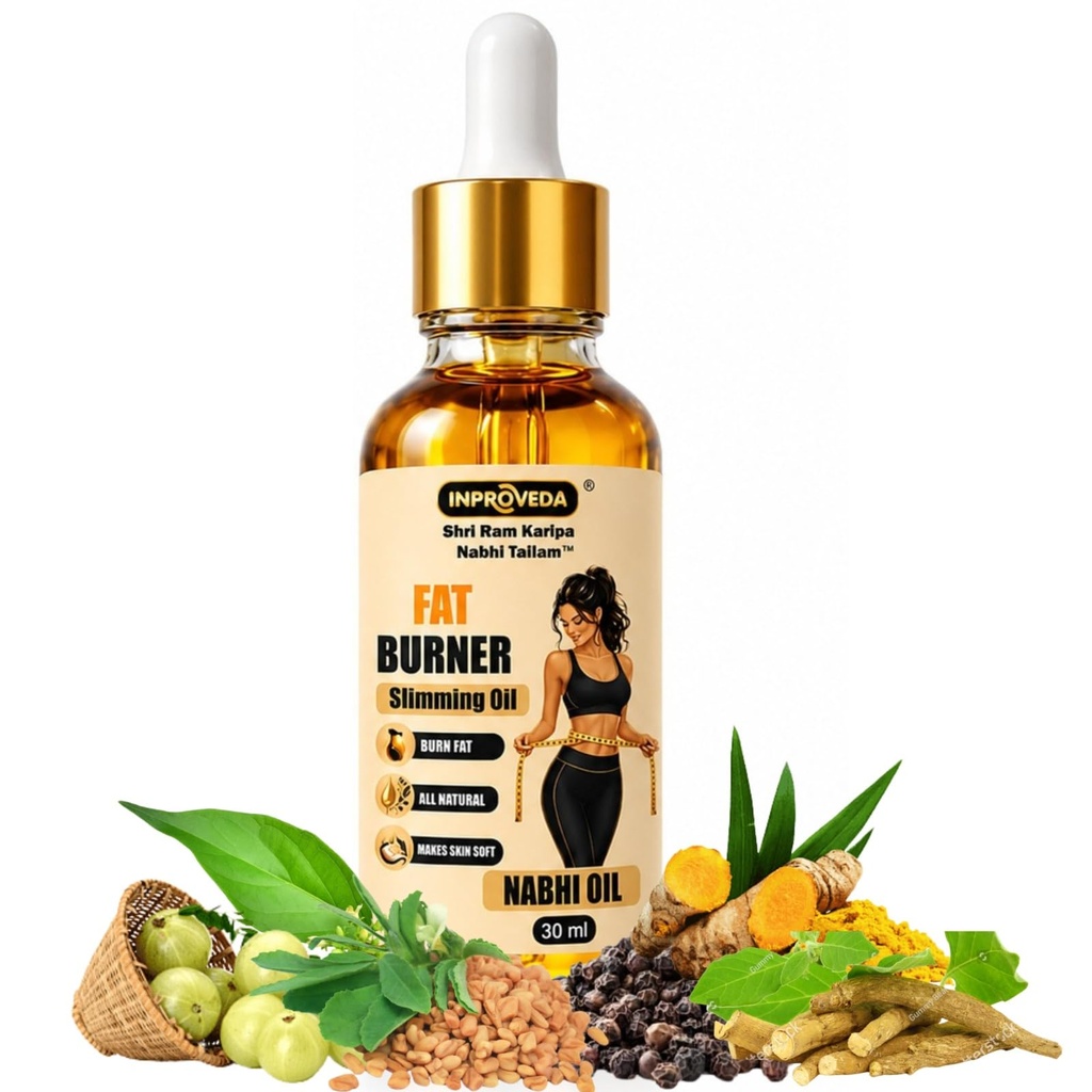 Nabhi Oil Fit & Slim Belly Button Oil | Supports Metabolism, Skin Elasticity & Detox Routine | Ayurvedic Multi Benefit for Daily Wellness & Improve Strength, Stamina & Energy | नाभि तेल | Pack of 01 X 30ml =30ml