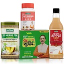 Jeena Sikho Complete Weight & Gut Wellness Combo | Fat Burner Tablets + Organic Apple Cider Vinegar + 32 Herbs Tea + Pet Yakrit Pleeha Shuddhi Kit | Ayurvedic 4-in-1 Pack