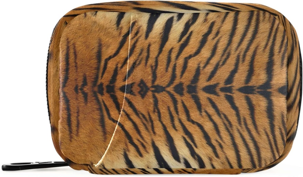 Animal Tiger Print pil Box 7 Dag pil geval Travel pil Organizer Bag met rits draagbare Weekly Case Compacte grootte voor vitamine supplement houder